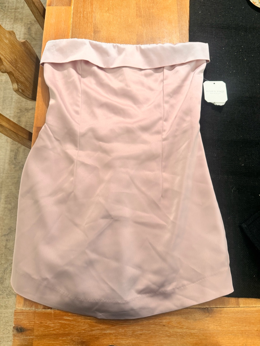 Altar'd State Strapless Blush Pink Mini Dress